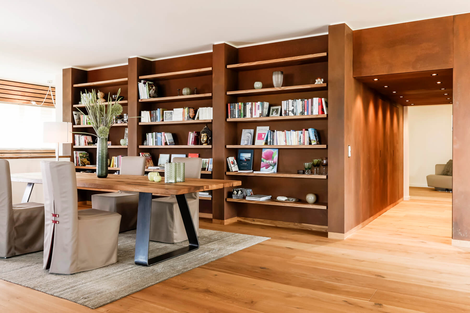 Corten Stahl Bücherregal Bibliothek Bücherschrank Kunstschmiede NRW