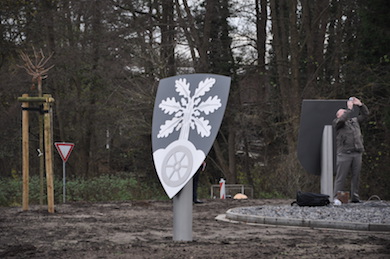 Kunst Wappen Metallbau Edelstahl Stadtwappen Emblem Stadttor Portal öffentlicher Raum