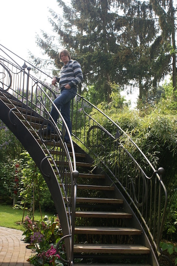 Aussentreppe freitragend Portal Garten Architekt und Designer, Künstler Metallbau