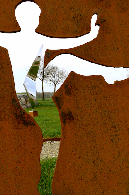 Fußball Bewegungssport Skulptur Kunst Stadion Wegweiser Spieler-Legenden